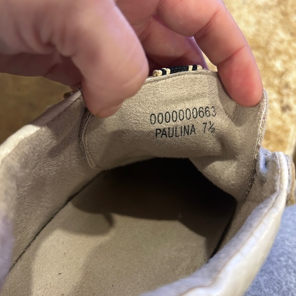 White and Gold High-Top Sneakers - Picture 8 of 10